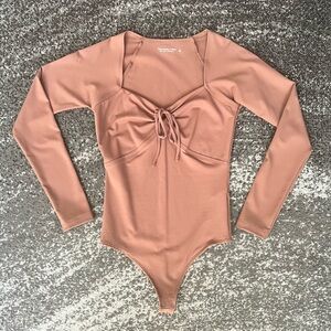 Abercrombie and Fitch Long Sleeve Bodysuit Nude/Blush